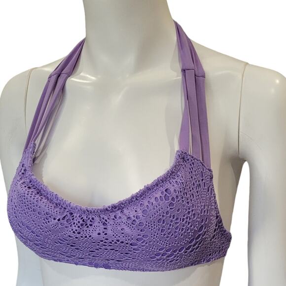 Mossimo Lavender Lace Bikini Top Women’s Small Halter Strapless Swim Maillot - Picture 1 of 7